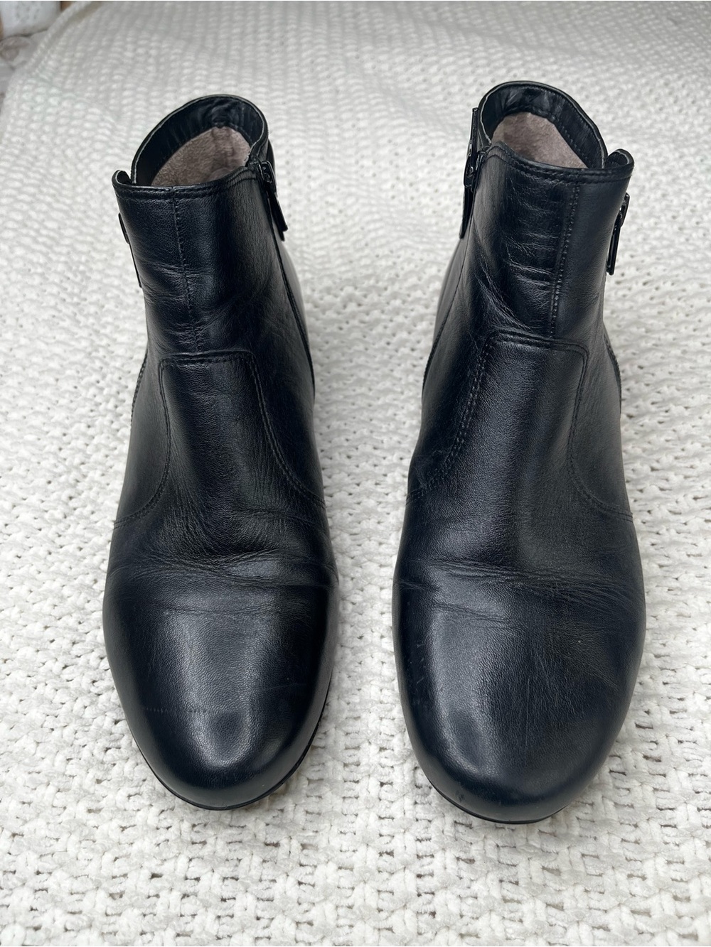 Naturalizer Women's Haley Boots BLACK* LEATHER Sz 10M  Ankle Zip Closure